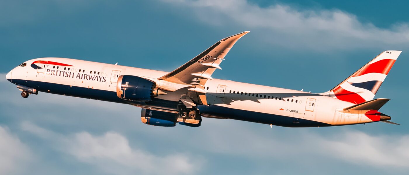 British Airways airplane in the sky