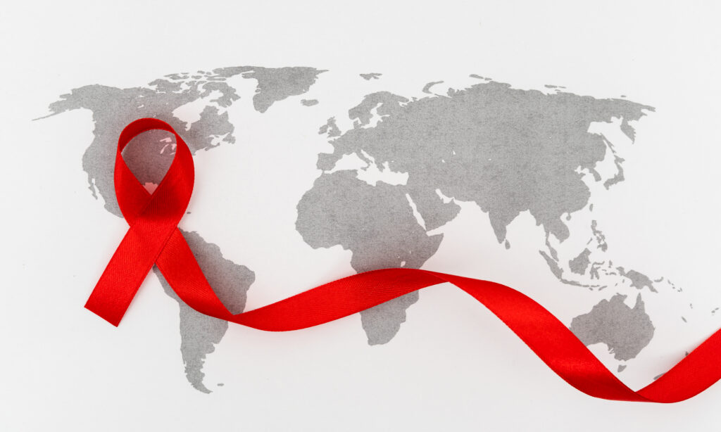 World AIDS Day on world map