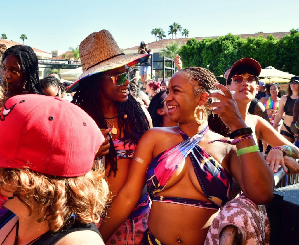 Two Black Women at Club Skirts Dinah Shore Weekend