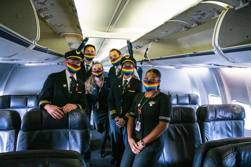 United Crew on the EQUAL Pride Flight (Photo Credit: United Airlines)