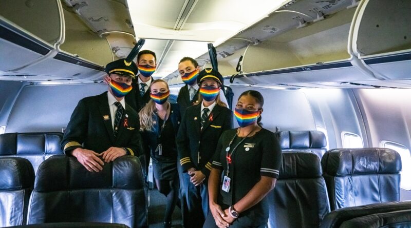 United Crew on the EQUAL Pride Flight (Photo Credit: United Airlines)