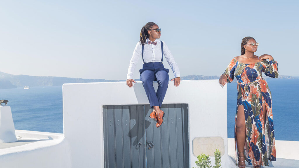 Chantell and Bree Landry in Santorini, Greece (Photo Credit: Bree & Chantell Landry)