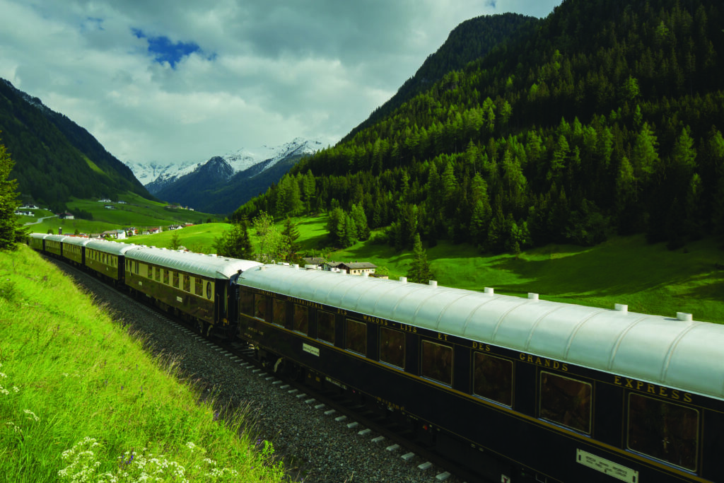 The Venice Simplon-Orient-Express passing through the Brenner Pass in Austria (Photo Credit: Belmond)