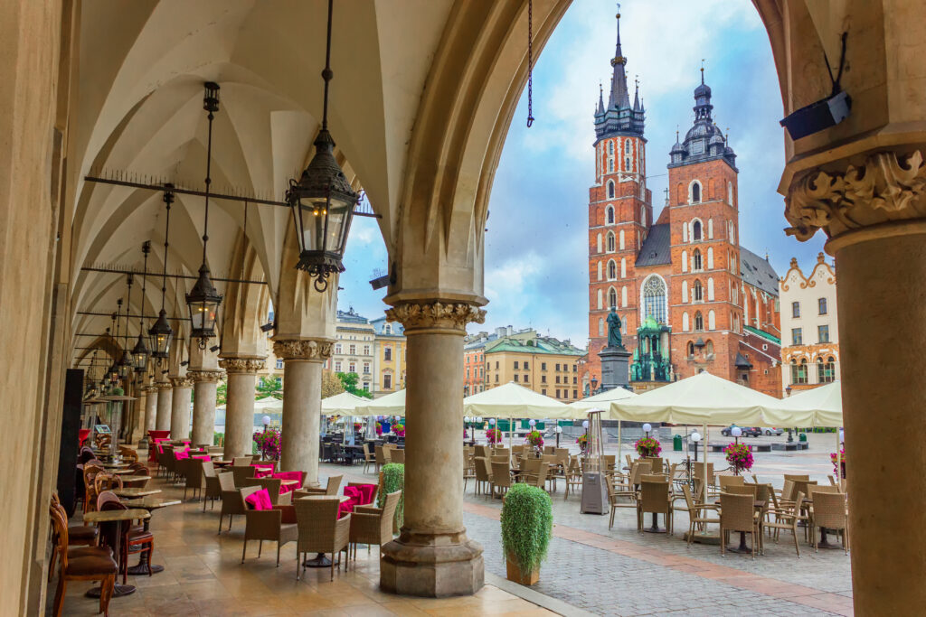 Krakow Cloth Hall and Saint Mary's Basilica on the main market square (Photo Credit: Vadym Lesyk / Shutterstock)