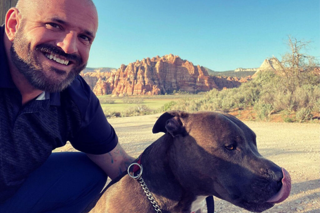 Stephen Ekstrom and his dog Rudy at Zion National Park (Photo Credit: Stephen Ekstrom)