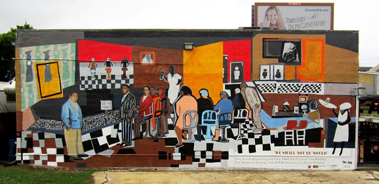 We Shall Not Be Moved Mural - Howard High School Sit-In