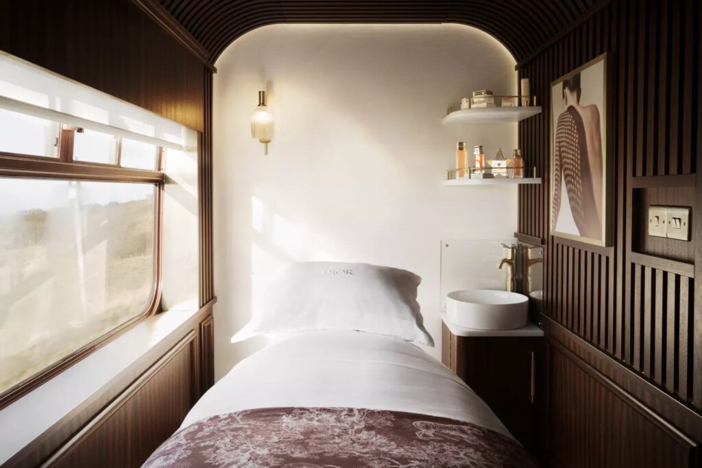 Dior-Inspired Spa on the Royal Scotsman, a Belmond Train (Photo Credit: Pierre Mouton for Parfums Christian Dior / Belmond)