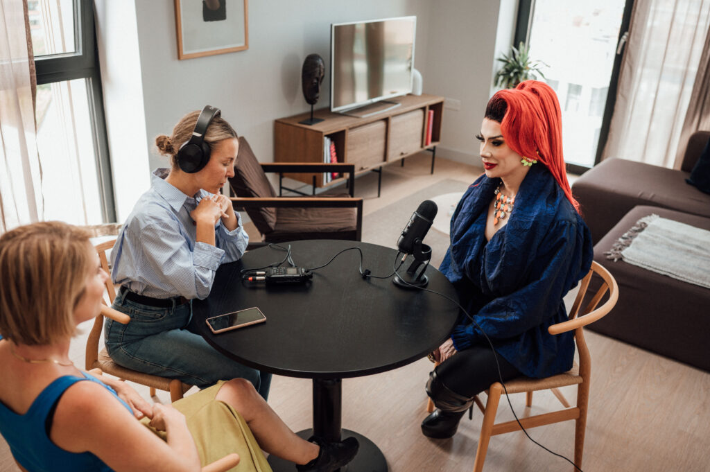 Proud West End storyteller Divine de Campo with Colette Burroughs Rose Director and Caroline Dyer from Heard Storytelling (Photo Credit: Ahmani Vidal)