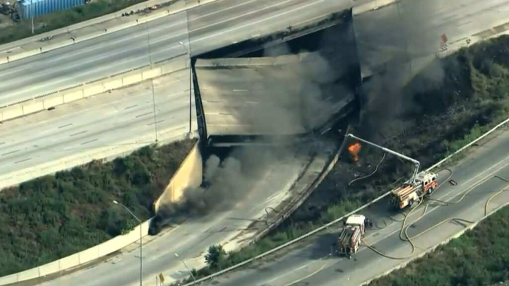 Interstate 95 collapse and fire in Philadelphia (Photo Credit: City of Philadelphia)