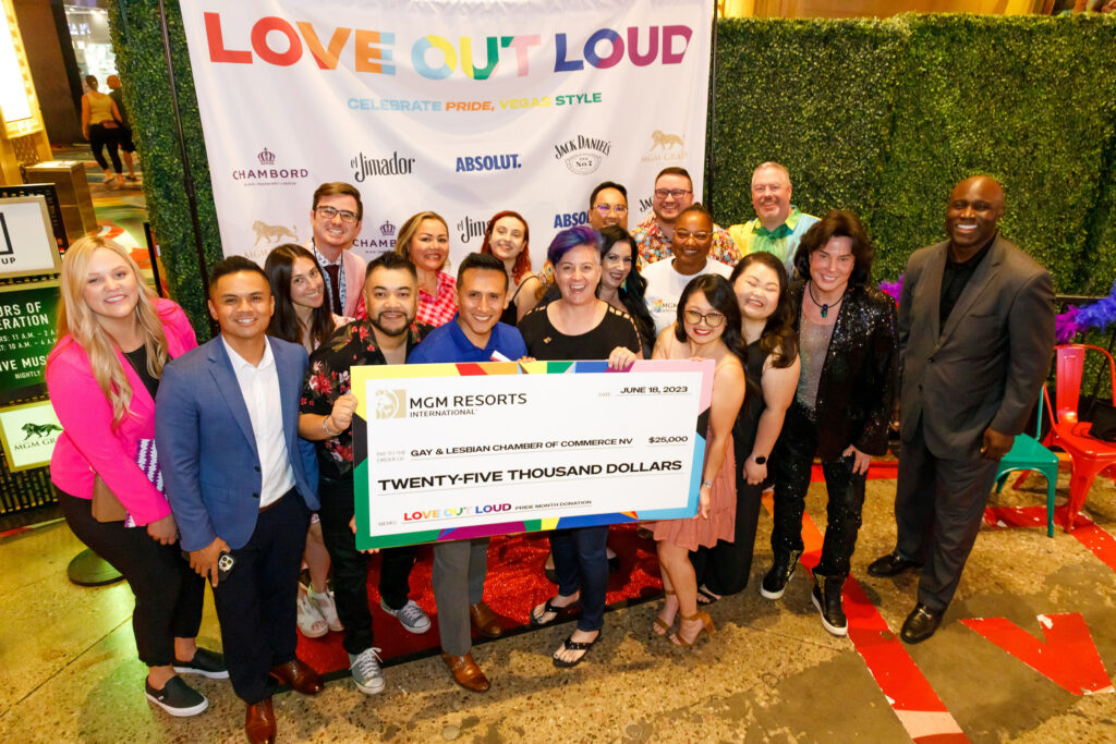 MGM Resorts International donates $25,000 to the GLCCNV. (Photo Credit: MGM Resorts International)