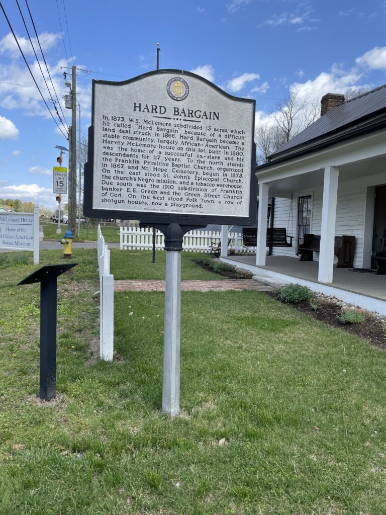 McLemore House Historical Marker (Photo Credit: Kwin Mosby)